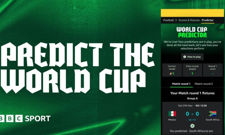 Play BBC Sport's new World Cup predictor game