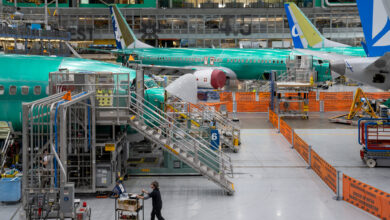 Boeing stock sinks 9% as company says it won't significantly ramp up 737 Max production until late 2027