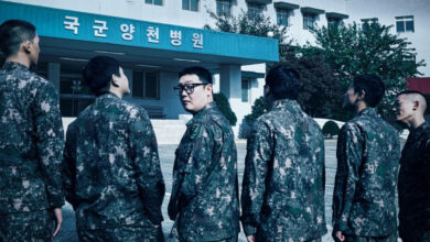 Kim Min Ho And His Fellow Recruits Stand Before An Eerie Military Hospital In “New Recruit” Film Adaptation Poster