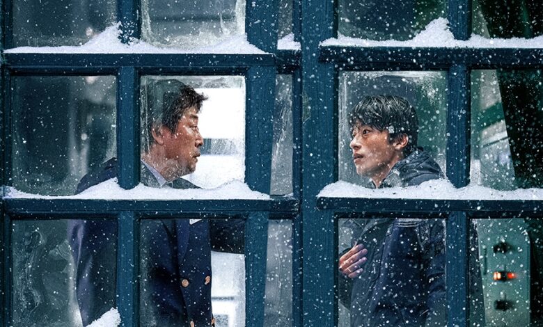 Kim Yun Seok And Koo Kyo Hwan Find Themselves Isolated By A Snowstorm In New Film “White Blast” Poster